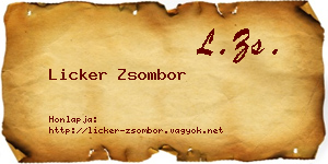 Licker Zsombor névjegykártya